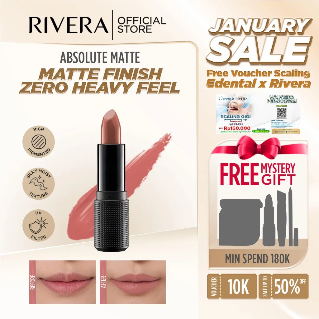 Rivera - Absolute Matte Lipstick - Menyamarkan Garis Bibir