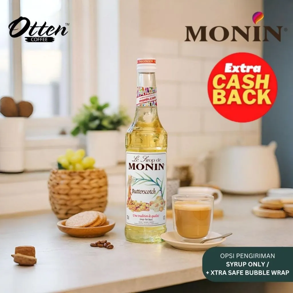 Monin Butterscotch Syrup 700 ML - Sirup Minuman Rasa cocok untuk Horeca / Horeka (Hotel, Restoran, dan Kafe / Cafe)