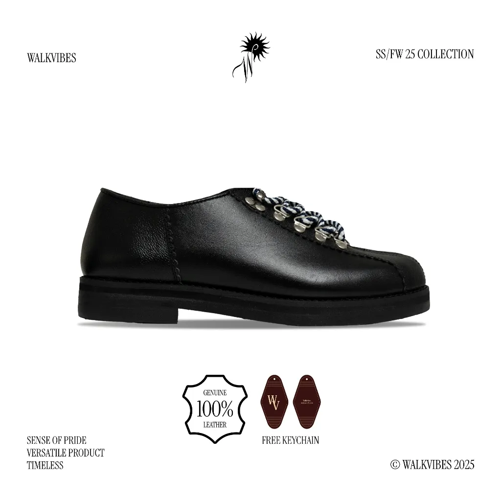 Sepatu Formal Casual Pria | Elder Oxford Black | Walkvibes