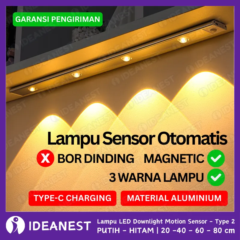 Lampu LED Sensor Gerak Tempel Dinding Lemari Cabinet Lamp Motion Light Type-2