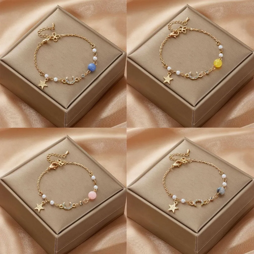 Sadyye Gelang Bintang Bulan Zirkon Mutiara