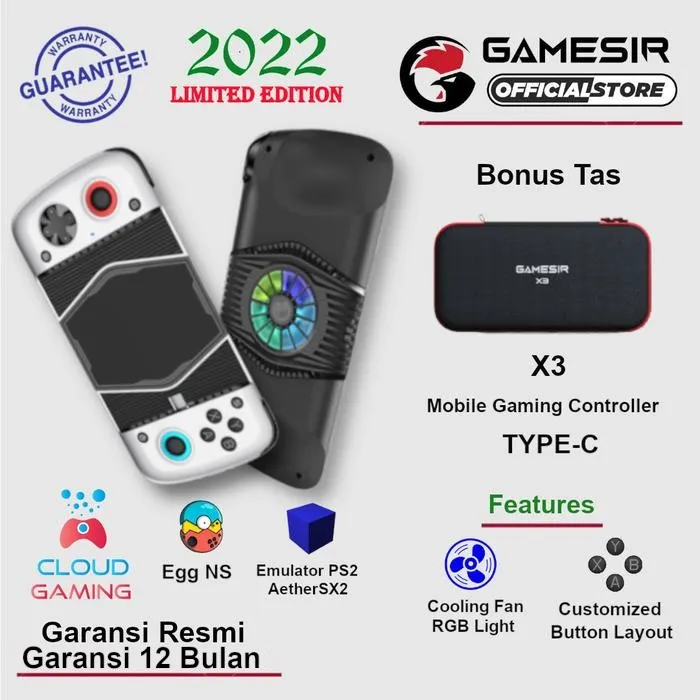 GameSir X3 Type C Cooling Fan Gamepad Mobile Gaming Smartphone Controller Stick