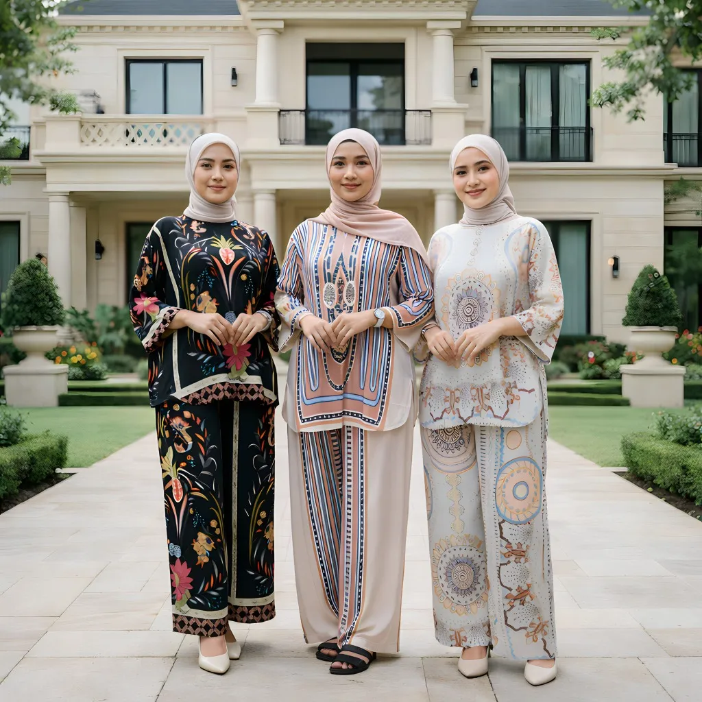 RUN.CO Lala One Set Wanita Kekinian Lengan 3/4 Bahan Rayon Adem Nyaman