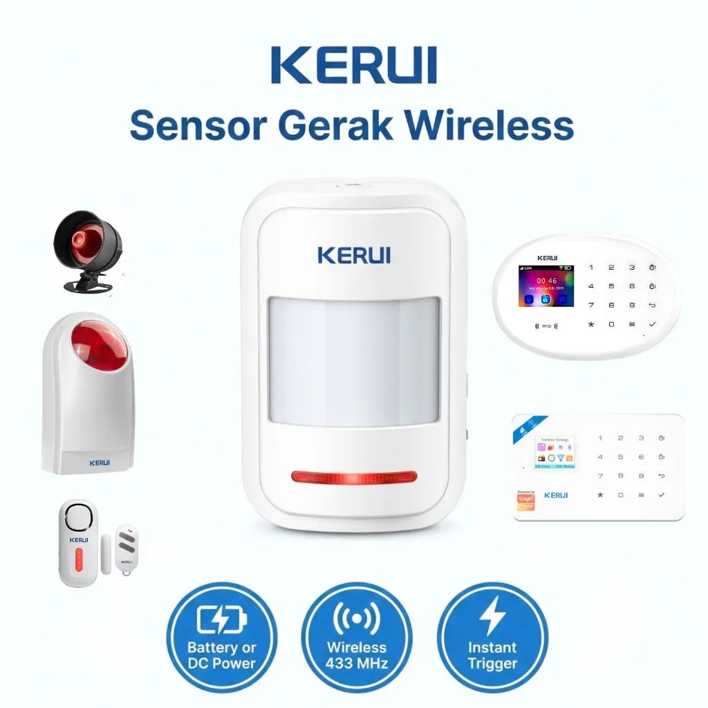 KERUI Alarm Detector Wireless PIR Motion P819 Sensor Gerak