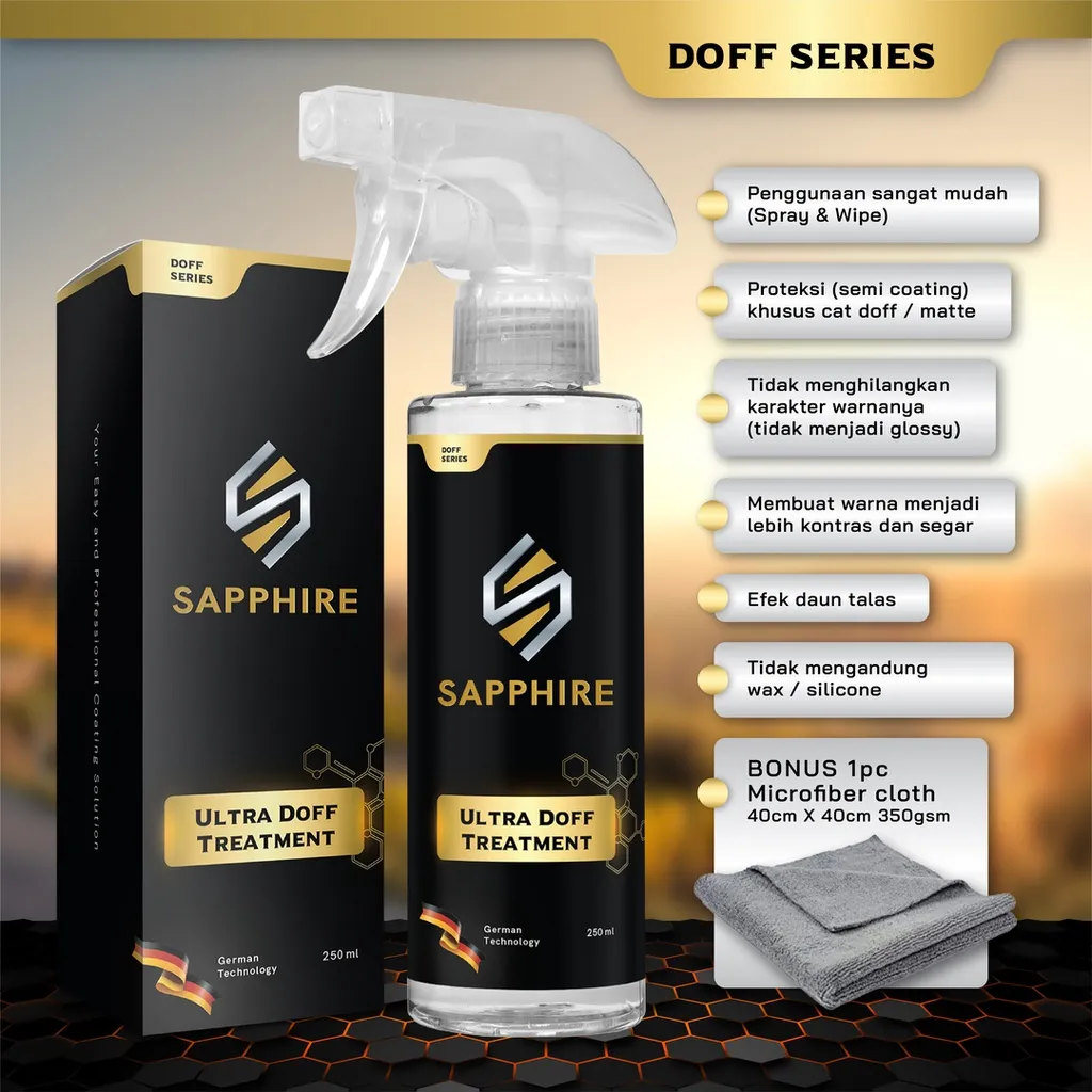 Sapphire Ultra Doff Treatment | Quick Spray Coating Body Motor Matte Paint