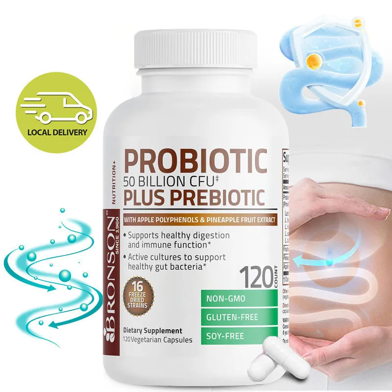 Bronson Probiotik + Prebiotik Kapsul Meningkatkan Kekebalan Tubuh, Meredakan Kembung, Memperbaiki Fungsi Pencernaan