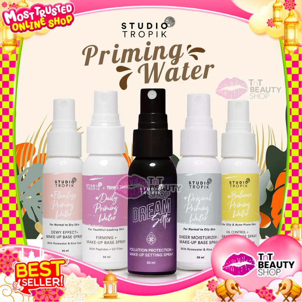 STUDIO TROPIK Priming Water DreamSetter Rescue Rx Daily Satin Balance Flawless Original Translucent Glowy Primer Setting Spray Dream Setter Face Mist Series | TnT Beauty Shop