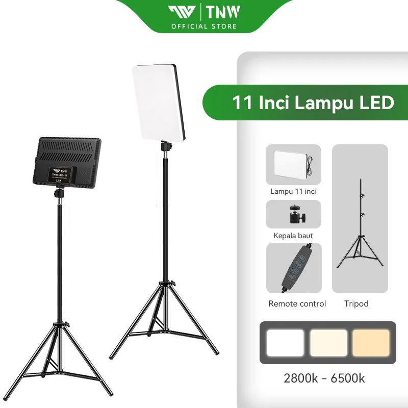 TNW 11 Inch LED Video Light Lampu Foto Studio Lighting Lampu Panel With Tripod Untuk Live/Vlog