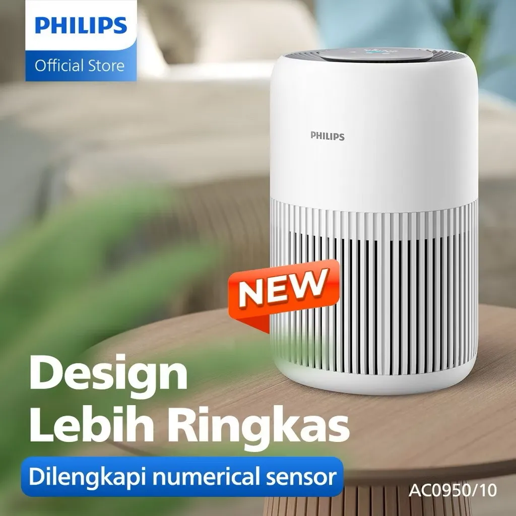 New! Philips Air Purifier 900i Series AC0950/10 - Air Purifier NanoProtect HEPA - Design Lebih Ringkas - Lengkap dengan Numerical Sensor