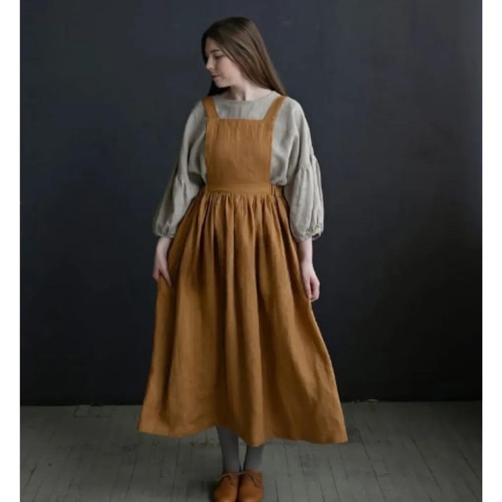 PINAFORE APRON/APRON DRESS/CELEMEK KOREA/CELEMEK JEPANG/APRON KOREA/CELEMEK MASAK/CELEMEK LINEN/APRON CAFE/CELEMEK CAFE/CELEMEK LINEN/CELEMEK ANTI AIR/COBBLER APRON