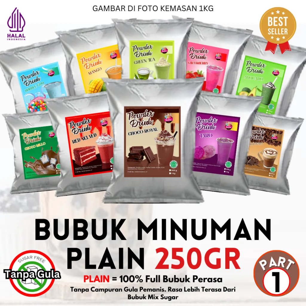 Bubuk Minuman Rasa PLAIN 250gr Serbuk Minuman Kekinian
