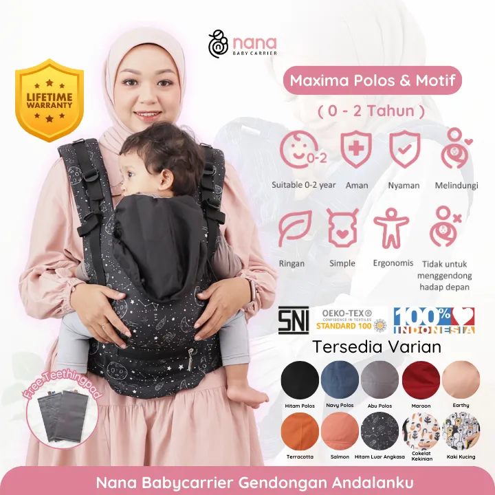 Gendongan Bayi Adjustable SSC nanababycarrier Maxima untuk newborn - 2 tahun