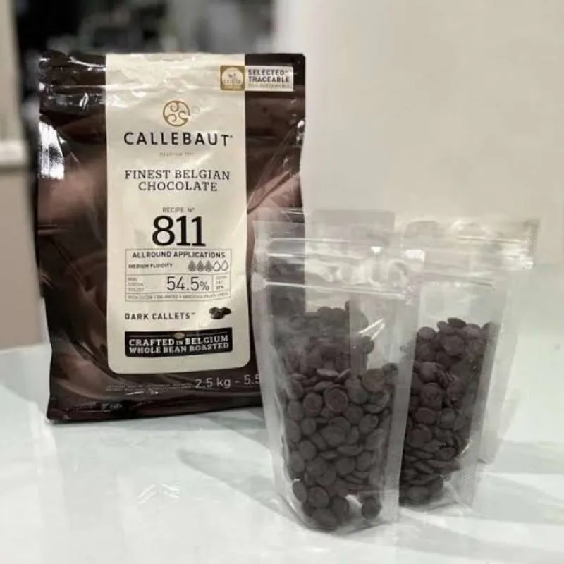 callebaut dark Chocolate 811 Couverture 54,5% cokelat coklat 250 gr TERMURAH