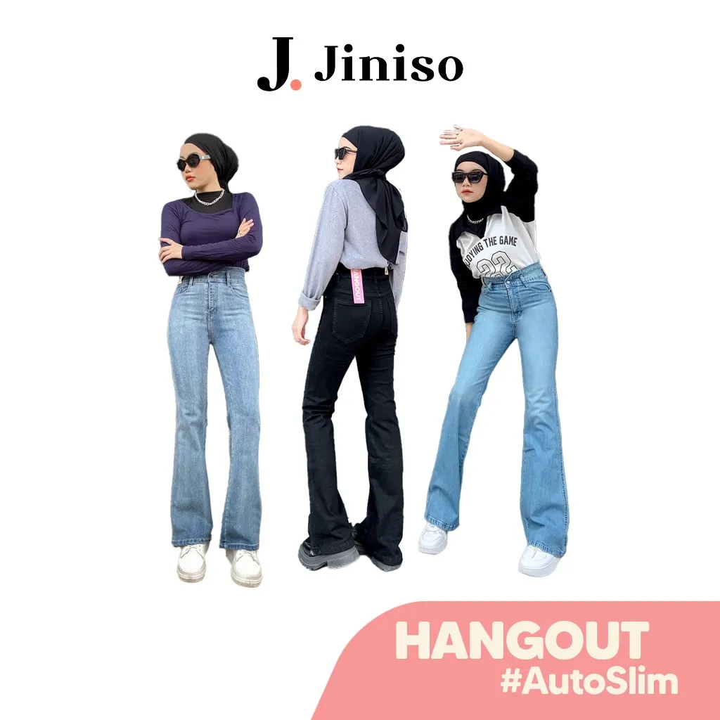 JINISO - Ultra Highwaist Cutbray Stretch Jeans Hangout