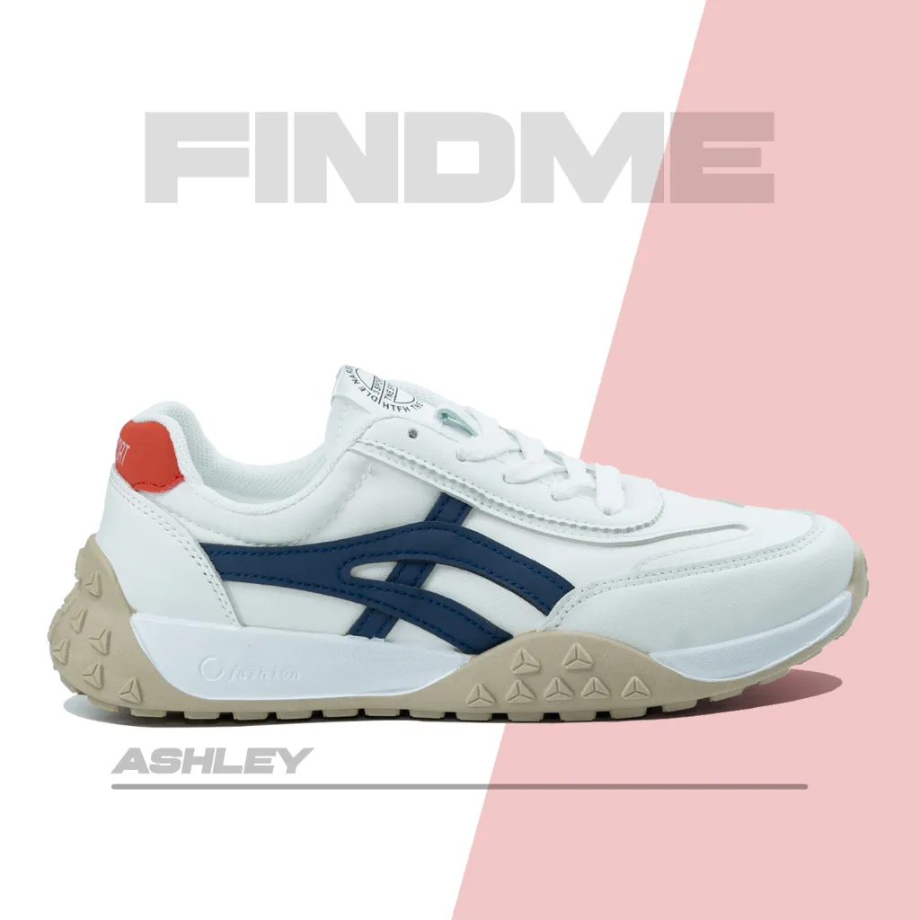 FINDME 36-40 Sepatu Sneakers Wanita Kekinian Fashion Moderen Bahan Pu Import Ashley