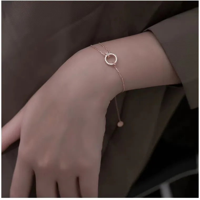 Jewelry Lover - Hand-83 - Gelang Perak 925 Berlapis Emas 14K - Shenna  Rose Gold Korean Style COD