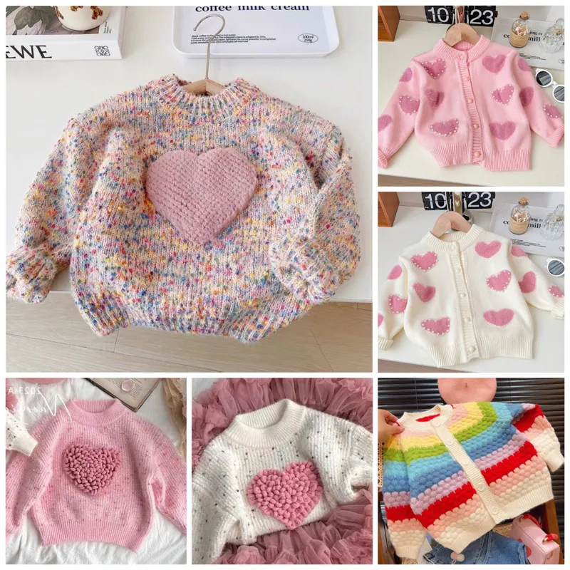 JUNECOLLECTIONS CARDIGAN MOTIF LOVE HITS ANAK PEREMPUAN SWEATER ANAK PEREMPUAN JAKET ANAK PEREMPUAN BAJU KAOS ANAK PEREMPUAN LENGAN PANJANG #621
