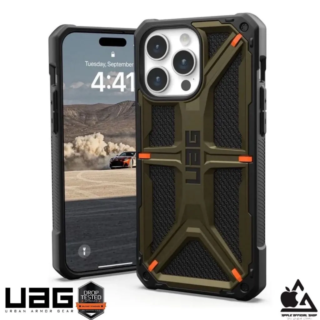 Case UAG Monarch Kevlar Military Tough Rugged Armor Slim Shockproof iPhone 15 14 13 12 11 Pro Max Plus Urban Armor Gear Militer Tactical Ultra Matte Dove Doff Softcase Soft Case Silikon Silicone Hardcase