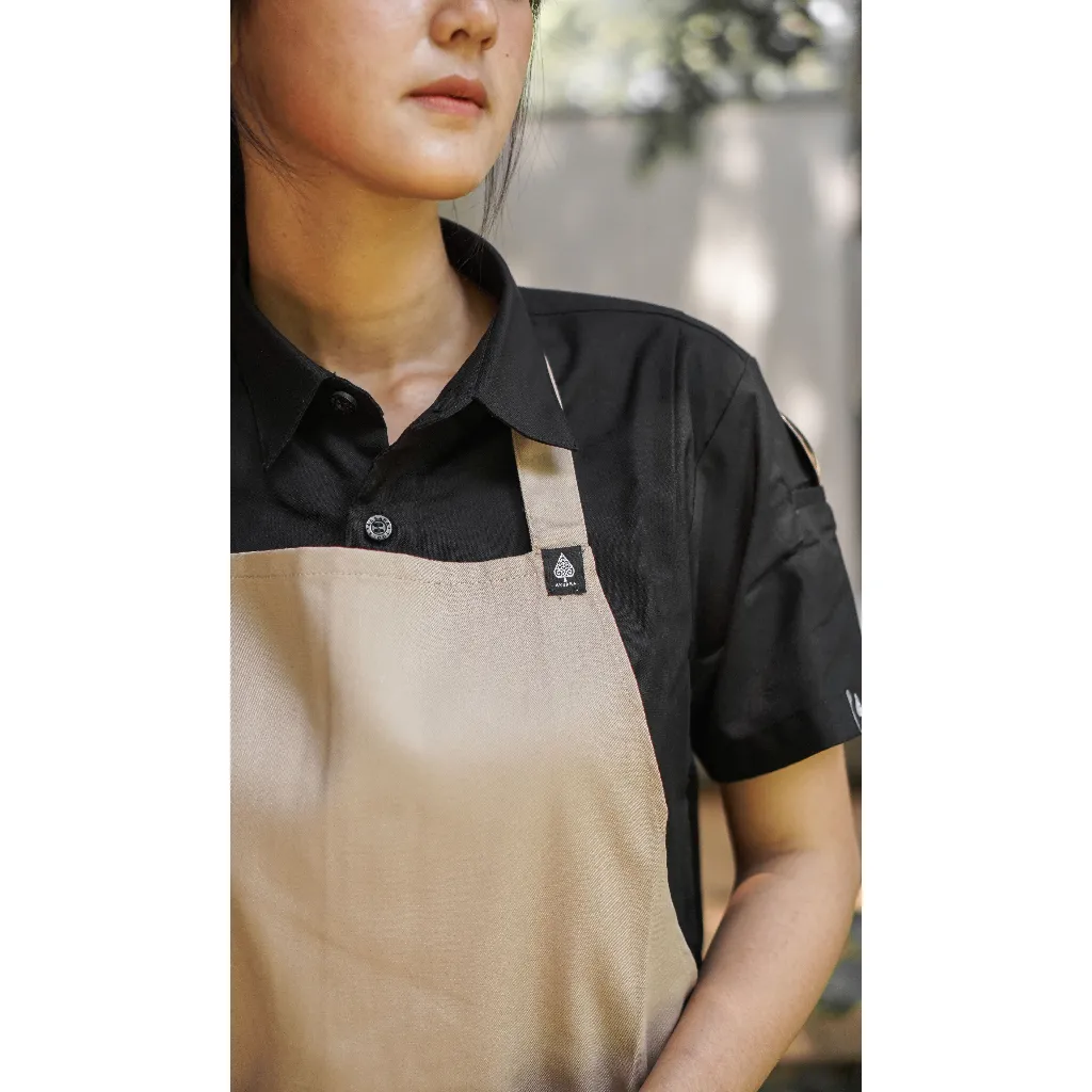 Light-Drill Full Apron / Chef Apron / Kitchen Apron / Aksara Apron / Celemek Dapur