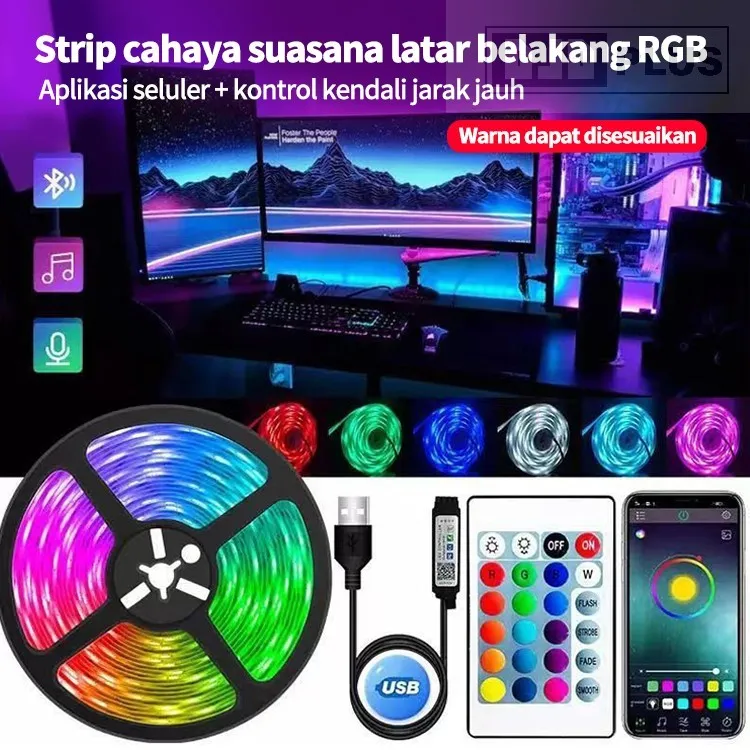DJDPlus Lampu Tumblr LED Warna-Warni, Lampu Hias Dekorasi Pesta & Natal, Lampu Strip 5050, Dapat Digunakan untuk Indoor dan Outdoor, Dilengkapi Remote dan Mode Flash, Tahan Air