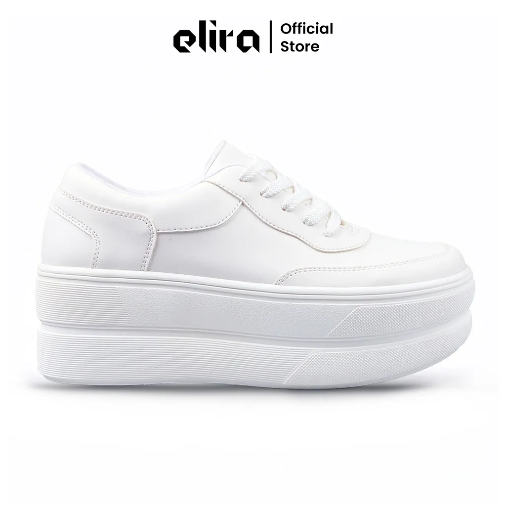 ELIRA Sepatu Sneakers Platform Wanita GANA White Pink Tinggi Casual Shoes Women