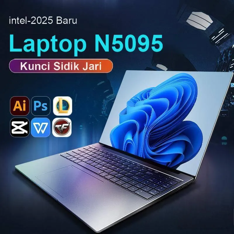 [100% Baru] UNIG Laptop Hp Murah RAM24GB SSD1TB 15.6'' IPS Windows 11 Pro Intel Celeron N5095 Processor Fingerprint Unlock