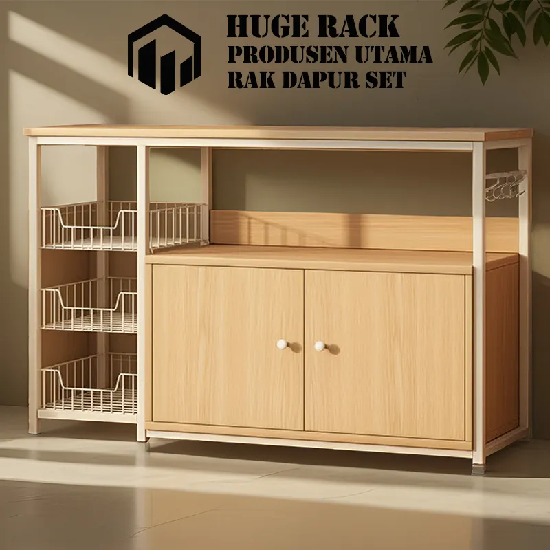 Rak Dapur Set 120x30x80cm Lemari Dapur Rak Oven Rak Microwave Kitchen Rack Rak Bumbu Rak Dapur Susun Minimalis