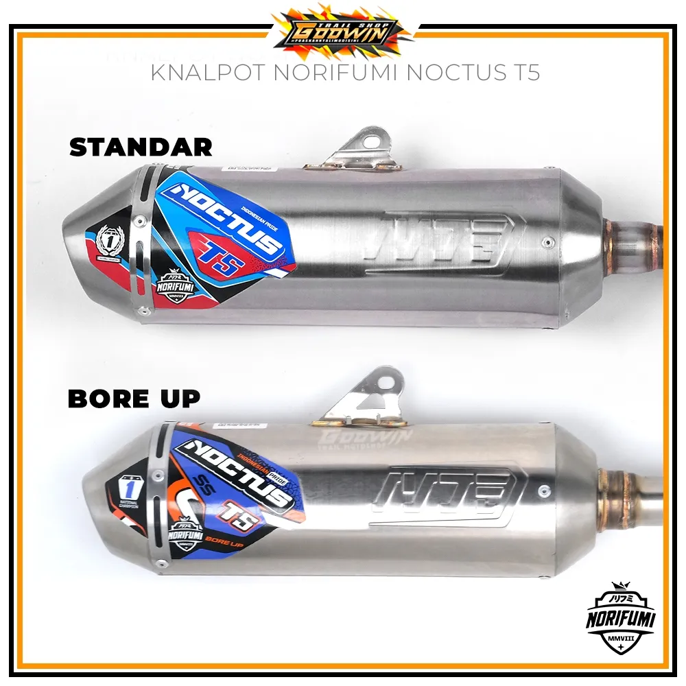 Knalpot Kenalpot Muffler NOCTUS T5 ORIGINAL NORIFUMI STAINLESS / BORE UP CRF 150L KLX BIGFOOT DT NEW WR 155