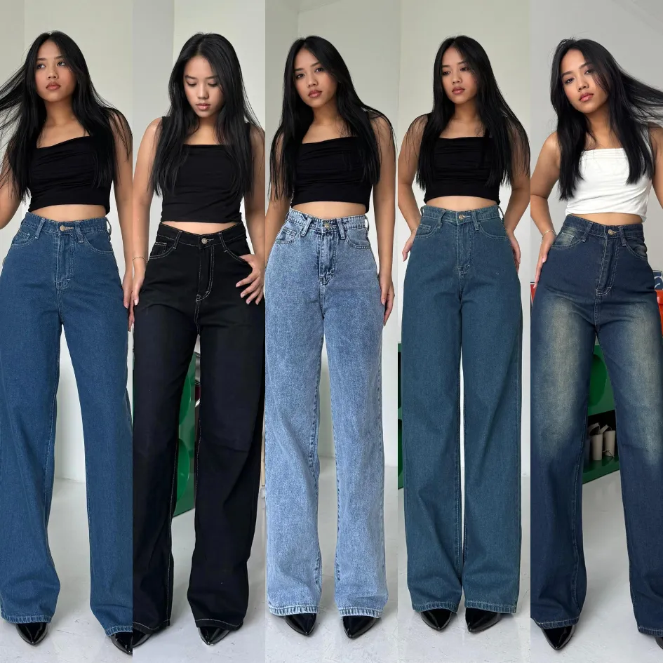 LADOUCE - Mary Ultra High Waist Straight Jeans Celana Panjang Wanita