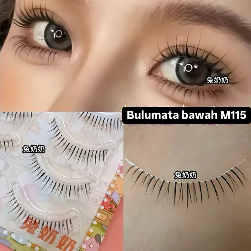 BULUMATA BAWAH TNN KODE M115 M118 LOWER Eyelash BULU MATA NATURAL UNTUK MAKEUP LOOK SOFT BOLD DOUYIN, THAILAND Eyelash