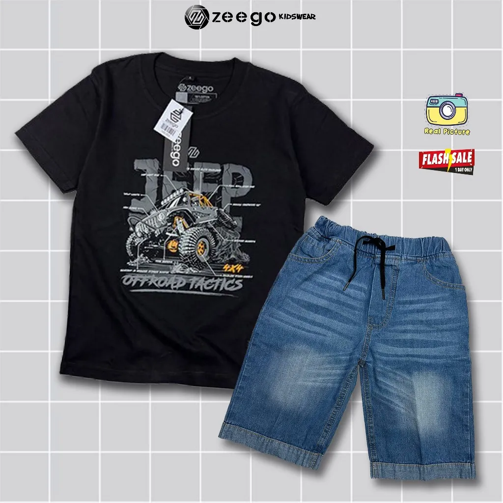 Setelan Kaos Anak Celana Jeans / Setelan Anak Celana Jeans / Setelan Jeans Anak Laki Laki 3 - 12 Th