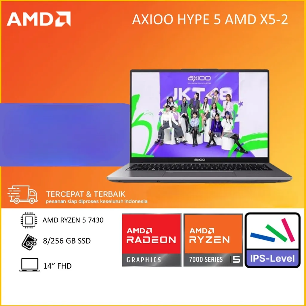 AXIOO HYPE 5 AMD X5-2 LOLLIPOP RYZEN 5 7430 RAM 8GB 256GB SSD WINDOWS 11