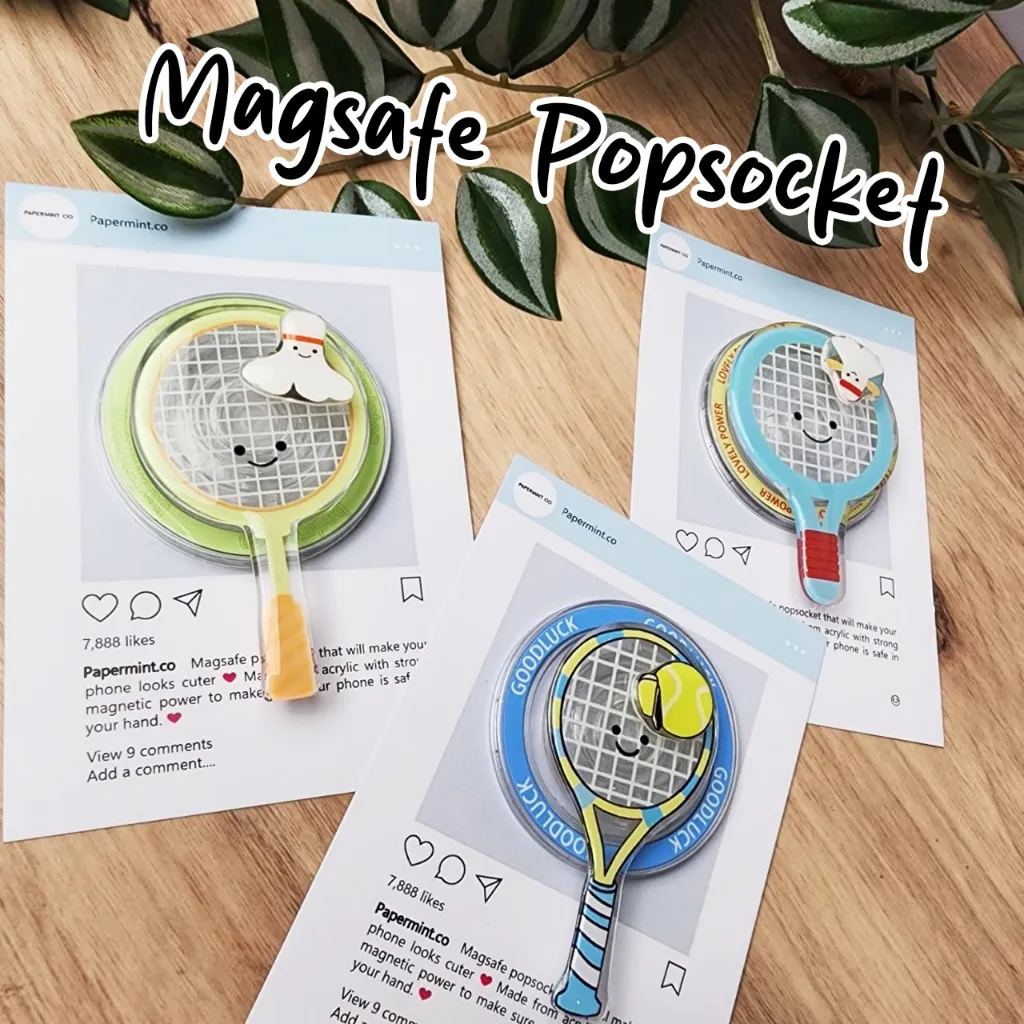 [Artopia] Magsafe HP Handphone Phone Grip Akrilik Tennis Badminton Padel Griptok Holder