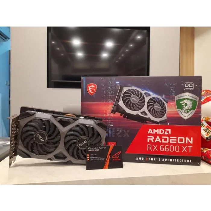 VGA AMD RADEON MSI / ASUS / SAPPHIRE / ASROCK / POWERCOLOR / GIGABYTE / XFX / RX 6600 / RX 6600XT 8GB DDR6 128BIT GPU CARD - 2ND