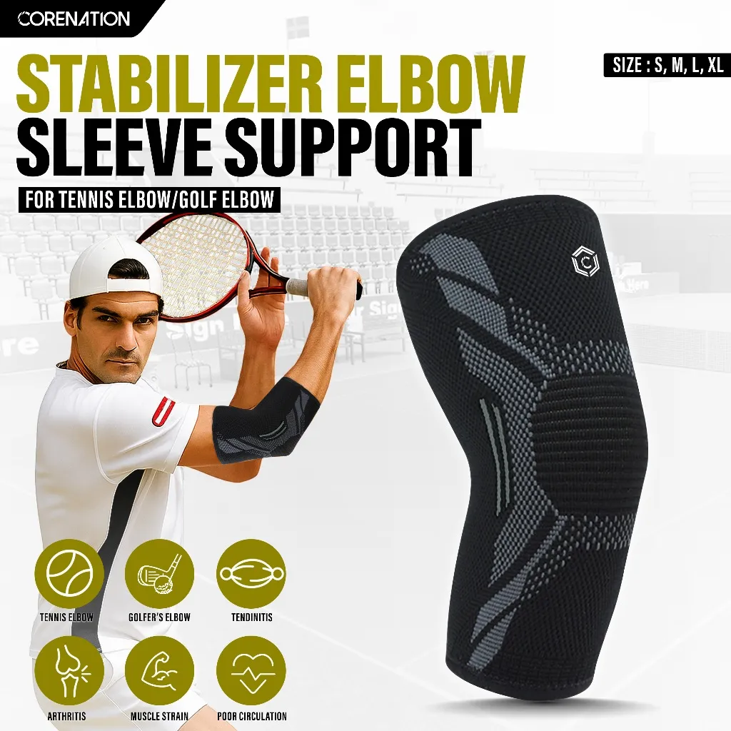 CoreNation Stabilizer Elbow Sleeve Support - Pelindung Siku Olahraga