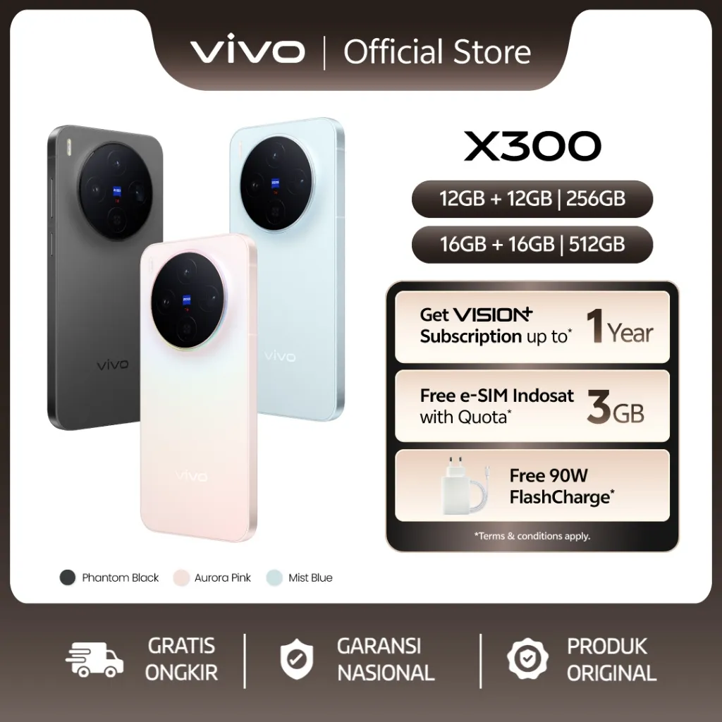 vivo X300 - 200 MP ZEISS Main Camera, 50 MP ZEISS APO Telephoto Camera, All New OriginOS 6, Compact Borderless Screen, 6040 mAh BlueVolt Battery, Dimensity 9500
