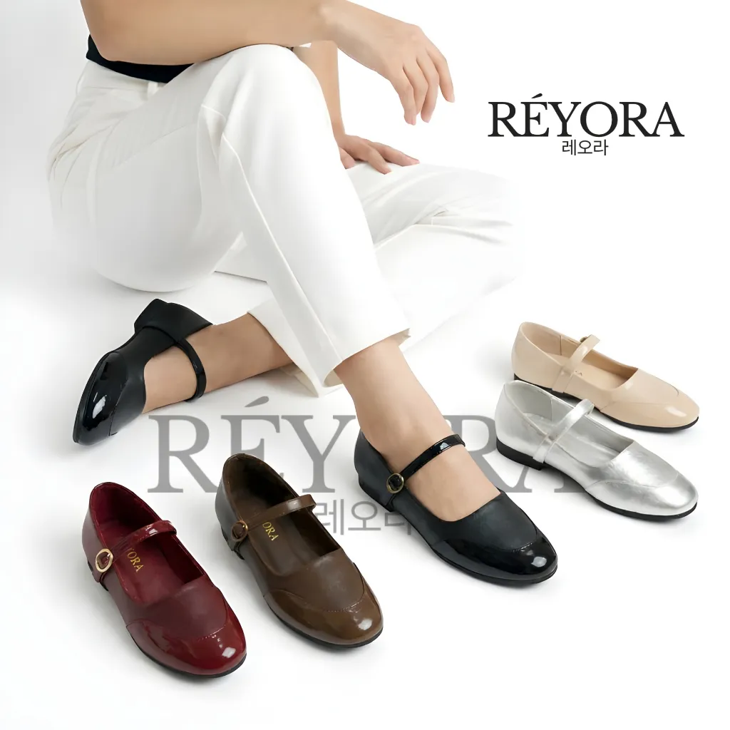 Reyora Sepatu Flatshoes Korea Mules Mary Janes Kekinian YOONA