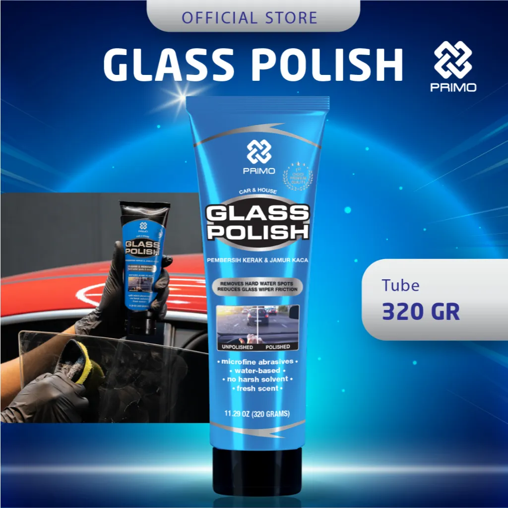 PRIMO GLASS POLISH Pembersih, Pengilap Kaca Obat Jamur Kaca 320 Gram