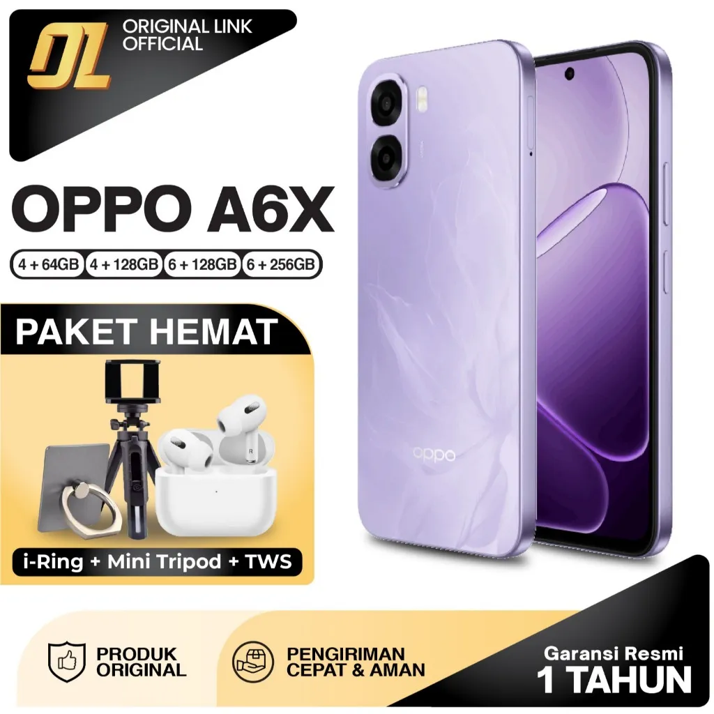 OPPO A6X 4/64 4/128 6/128 6/256 GB 4GB 6GB 256GB Smartphone Android Garansi Resmi