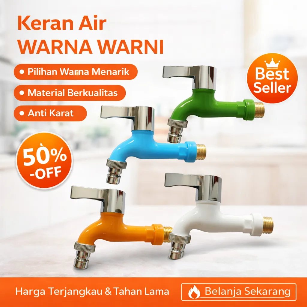 ESCA Keran Air Tembok ABS Kran Taman Mesin Cuci Tahan Korosi