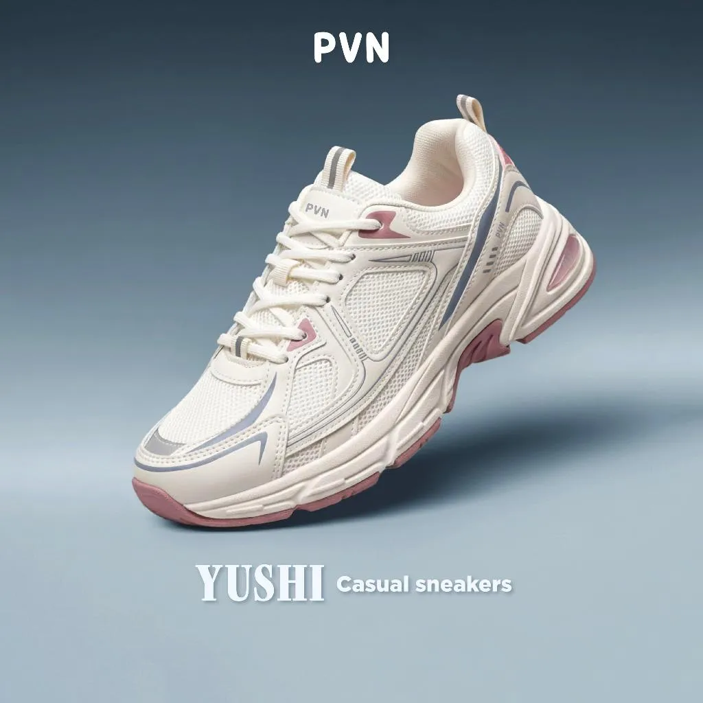 PVN [Special Edition] Yushi Sepatu Sneakers Wanita Sport Shoes Pink Grey Cream 338