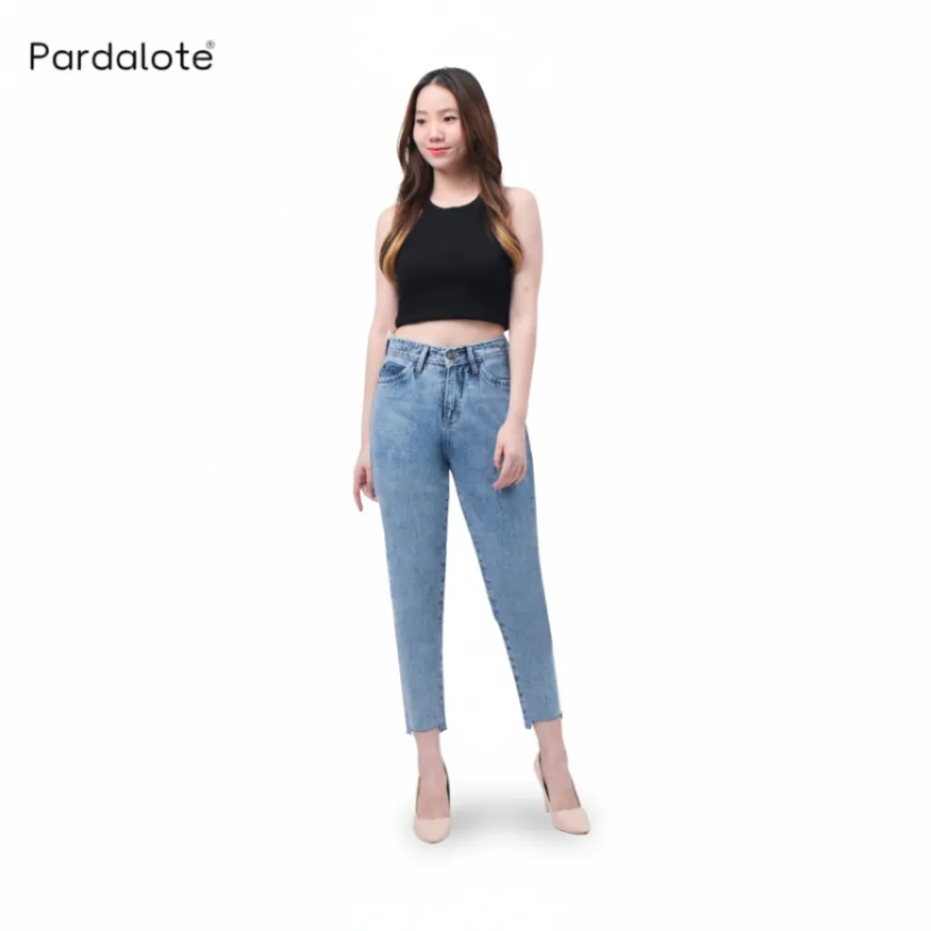 PARDALOTE - Celana Panjang Highwaist Boyfriend Jeans Wanita Alessa