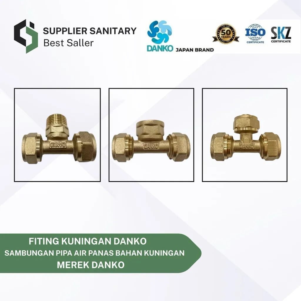 DANKO FITTING PEX PIPA AIR ANAS/TEE KUNINGAN