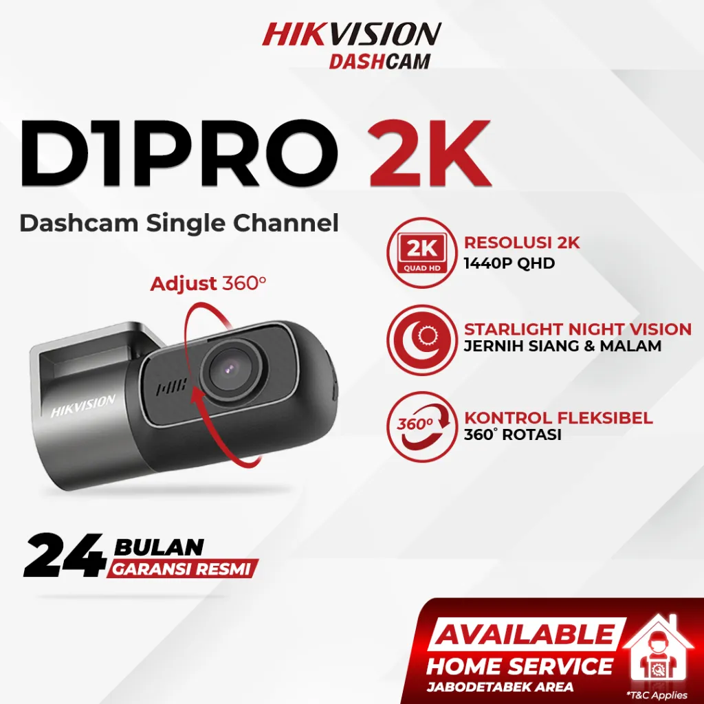 HIKVISION D1 PRO Dash Cam 2K 1440P HD Superior Starlight Night Vision High Resolution Dashcam Mobil