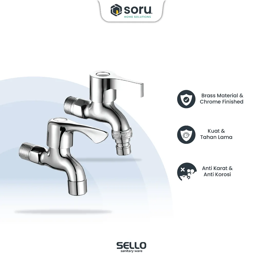 SORU - Kran Air Taman Mesin Cuci Keran Tembok Filter 1/2 Inch - SELLO SL96022 9607