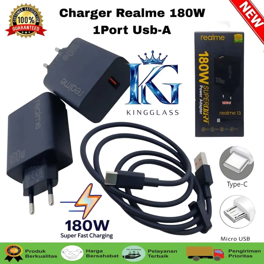 Charger Ori 100% Realme 13 5G 180W Superdart Support FastCharging super Vooc kompatible semua hp smartphone android Terlaris Sen