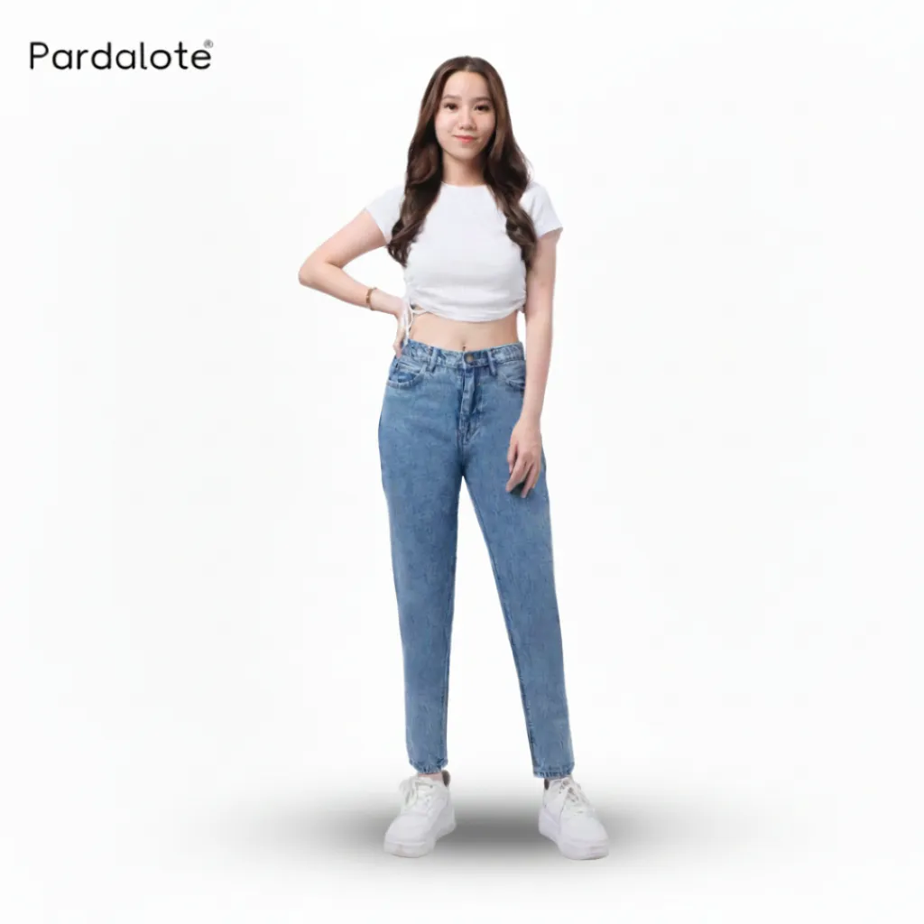 PARDALOTE - Celana Panjang Highwaist Boyfriend Jeans Wanita Sophia