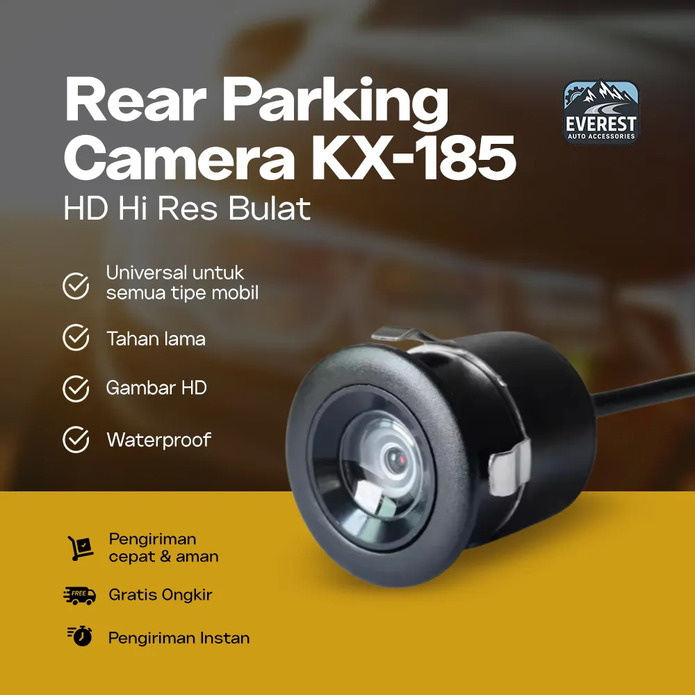 Everest Auto - Kamera Mundur | Kamera Mundur Mobil Bulat Universal View Parking Camera HD KX-185
