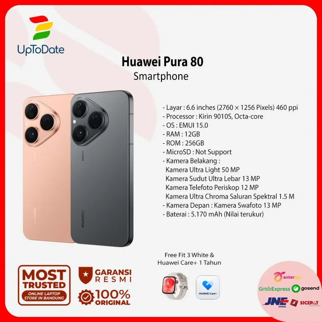 Huawei Pura 80 12/256GB Kirin 9010S 6.6" Smartphone - Garansi Resmi