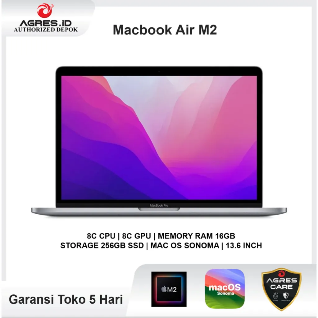 Laptop Apple MacBook Air 13 M2 | 16GB/256GB | Garansi Resmi